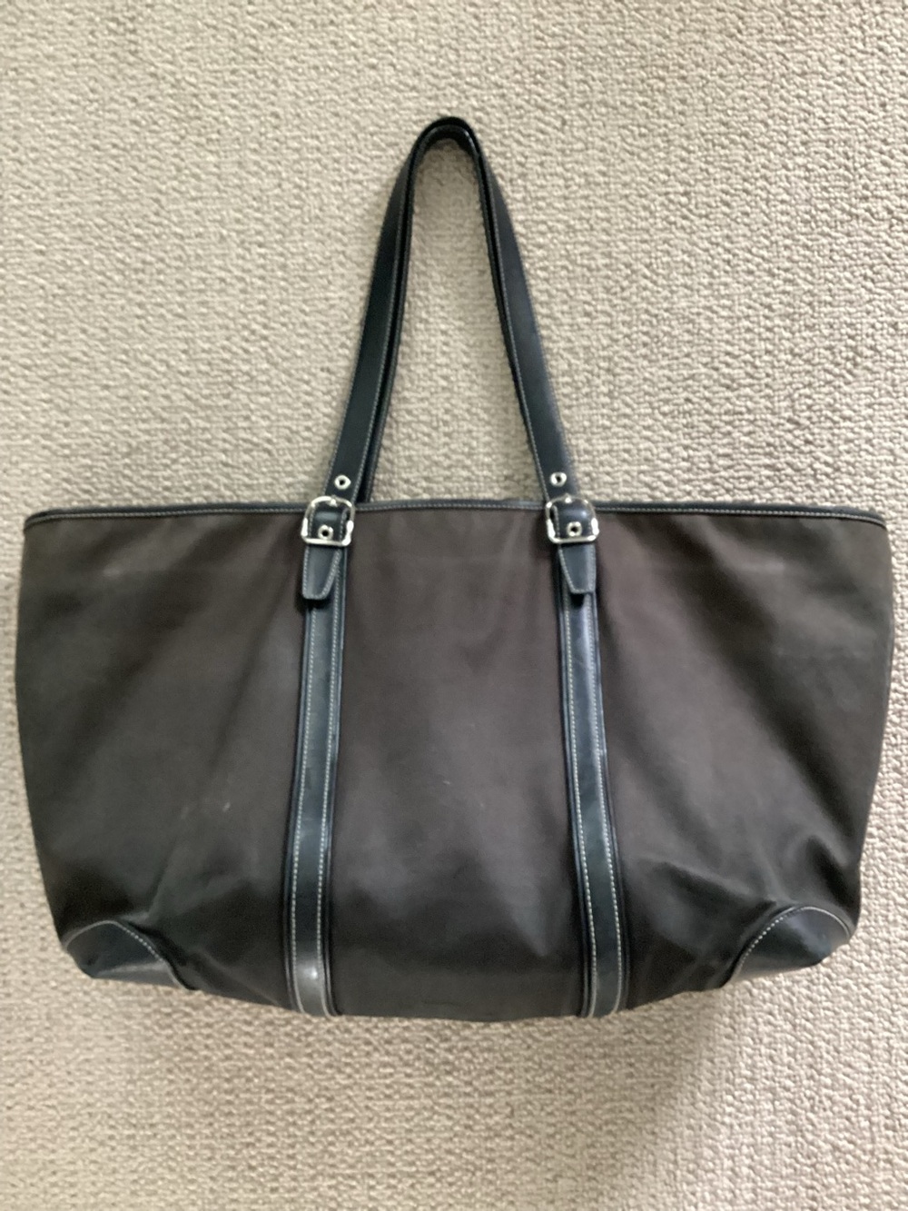 Large Vintage Black Coach Brand Tote
